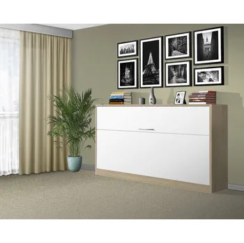 Postel Nabytekmorava Sklápěcí postel VS1056, 200x90cm barva lamina: akát/bílé dveře, varianta dveří: matné