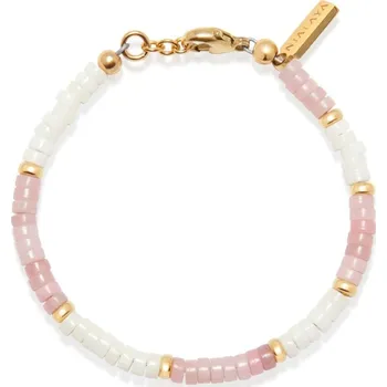 Náramek Dámský náramek Nialaya růžové a zlaté heishi korálky WB4012L