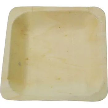 Jednorázové nádobí Tácek dřevěný(z dýhy) 14x14x2,4cm/ 25ks