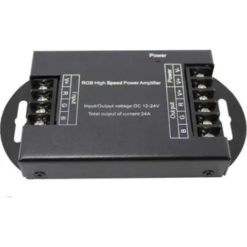 LED páska RGB zesilovač 288-576W - tříkanálový 12V a 24V RGB zesilovač 288W (12V) 576W (24V) pro zvýšení výkonu RGB kontroleru LED pásků