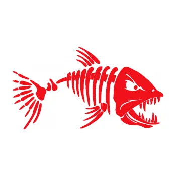 Polep vozidla SAMOLEPKA Ryba kostra 005 pravá (10 - červená) NA AUTO, NÁLEPKA, FÓLIE, POLEP, TUNING, VLASTNÍ TEXT, TISK, AUTOSAMOLEPKY.cz, POLEPY, OBRÁZEK, LOGO, SAMOLEPKY