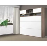 Nabytekmorava Sklápěcí postel VS1056 MAX, 200x140cm barva lamina: Dub sonoma tmavý/bílé dveře, matrace: bez matrace, varianta dveří: lesklé