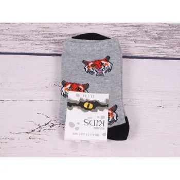 CNB_BERLIN Ponožky DE 54202 šedé s tygry velikosti ponožek: 23-25 (EUR vel. 35-38)
