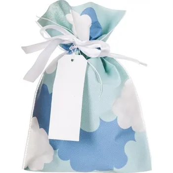 Dárková taška DP Craft Dárkový stahovací pytlík 20 X 30 cm, modré CLOUDS