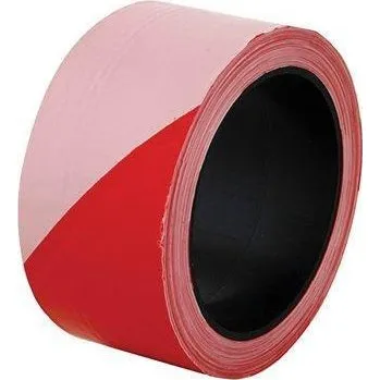 Výstražná páska Bezpečnostní páska, nepřilnavá, 100 m, 5 cm, červeno-bílá