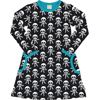 Dívčí šaty Dívčí šaty s dlouhým rukávem Kostlivec Halloween Maxomorra Velikost: 98/104
