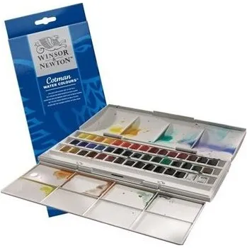 Vodová barva Winsor a Newton Akvarelová barva Winsor&Newton Cotman 45ks