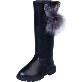 Čína Dívčí kozačky pod kolena Barva: Černá, Velikost: 31