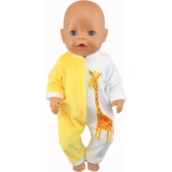 Doplněk pro panenku Overálky se zvířátky pro American girl a Baby Born 43-45 cm Barva: žlutá se žirafou