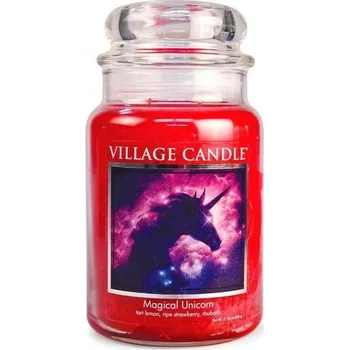 Svíčka Village Candle Magical Unicorn 645g - velká vonná svíčka ve skle Magický jednorožec