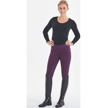 Jezdecké kalhoty BUSSE Legíny jezdecké Tornio Teens BUSSE, s gripem, dětské, zimní, plum 140