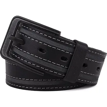 Opasek Black Hand kožený pásek 131-98 s kontrastními proužky černý Délka pásku: 95