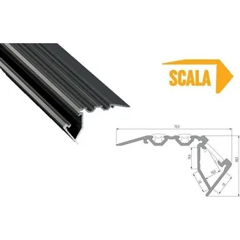 LED lišta LEDLabs Hliníkový profil schodišťový LUMINES SCALA 2m pro LED pásky, eloxovaný černý