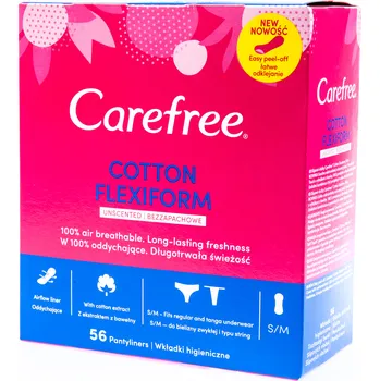Menstruační vložka Carefree Cotton Flexiform 56 ks