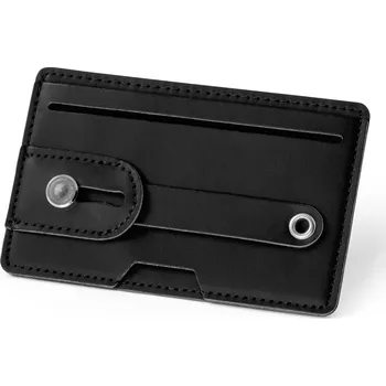 Peněženka Obal na karty z PU a ochranou RFID k připevnění na telefon, černá