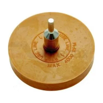 Příslušenství k brusce Kotouč pro odstranění samolepek, dřík 6 mm, žlutý gumový kotouček na o