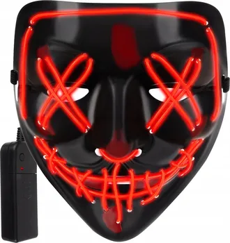 Karnevalová maska Malatec Děsivá svítící maska černá/červená