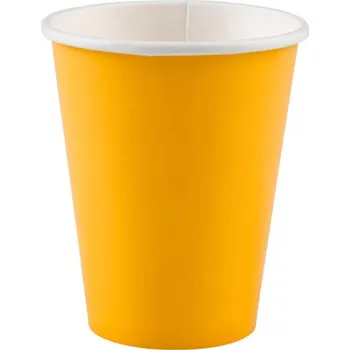 Jednorázové nádobí Kelímky papírové Yellow 8ks 266ml 58015-09-66