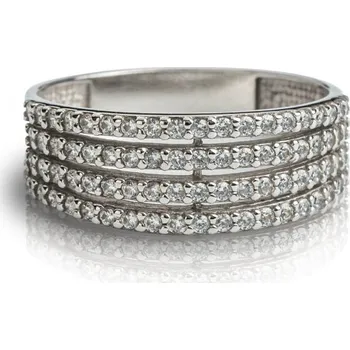 Prsten Luxur, Elegantní prsten Maylo, bílé zlato se zirkony, vel.: 61, ø19,4 mm, 1160741-0-61-1