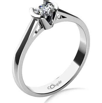 Prsten Couple, Zásnubní prsten Daria, bílé zlato se zirkonem, vel.: 51, ø16,2 mm, 6864022-0-51-1