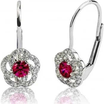 Náušnice Luxur, Půvabné náušnice Florie, bílé zlato se zirkony, 1180642-0-0-4