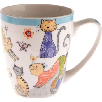 Daksl Hrnek porcelánový s kočkami 390 ml barevný