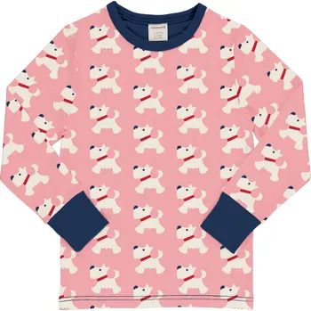 Dívčí tričko Dětské triko s dlouhým rukávem Pejsci s červeným obojkem Maxomorra Velikost: 92/98