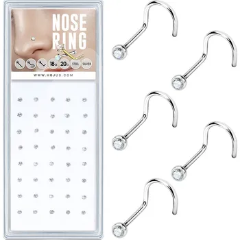 Souprava šperků Šperky4U Sada 40ti piercingů do nosu, 2mm zirkon, tl. 1 mm - N0000-21