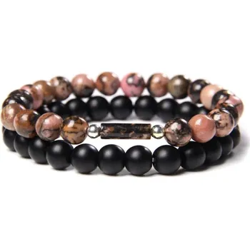 Náramek Sada náramků Rodonit & Černý kámen