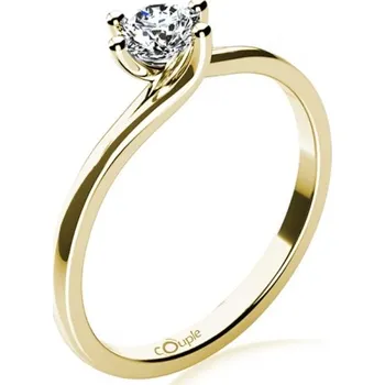 Prsten Couple, Patric – zásnubní prsten ze žlutého zlata se zirkonem, vel.: 56, ø17,8 mm, 6814103-0-56-1