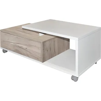 Konferenční stolek Konferenční stolek LEO - dub šedý a bílá