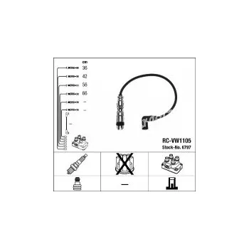 Zapalovací kabel Sada kabelů pro zapalování NGK RC-VW1105 - VW