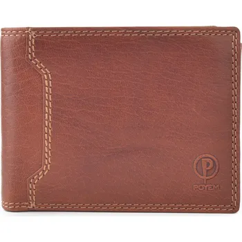Peněženka Pánská kožená peněženka Poyem 5208 koňakově hnědá