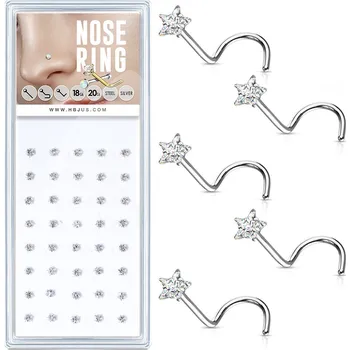 Souprava šperků Šperky4U Sada 40ti piercingů do nosu, 3mm zirkon - N0000-17