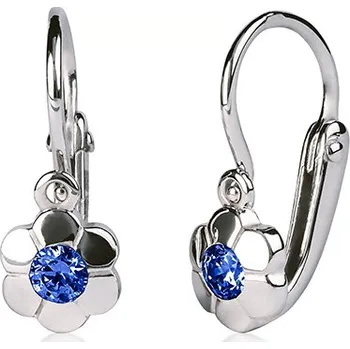 Náušnice Luxur, Dětské náušnice Olivia – bílé zlato a tmavě modré zirkony, 1180927-0-0-72