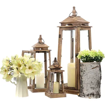 Lucerna Dřevěná lucerna MSL3145BR - 37 cm