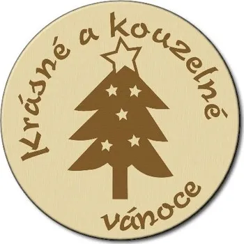 Vánoční dekorace Pelisport Podtácek vánoční kombi dřevěný ø 8,5 cm