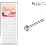 Šperky4U Sada 40ti piercingů do nosu, 2,5mm zirkon, tl. 0,8 mm - N0000-25