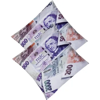 Polštář Numberoplus Dekorační polštář bankovka 45x45cm - Prachy