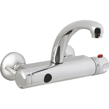 Vodovodní baterie SLU 25K - Automatická nástěnná termostatická baterie s elektronikou ALS, rozteč 100 mm, 24 V DC 13257