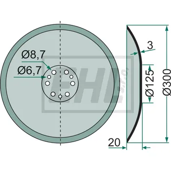 Válcová radlice 18031-34002