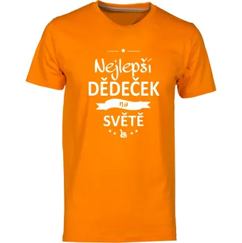 Pánská móda TUKAN AGENCY Pánské tričko Nejlepší dědeček na světě Barva: Oranžová, Velikost: M