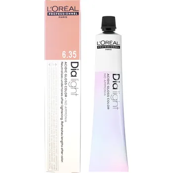 Barva na vlasy Přeliv na vlasy Loréal Dialight 50 ml - odstín 6.35 tmavě zlatá mahagonová blond - L’Oréal Professionnel + dárek zdarma