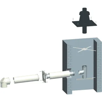 Příslušenství ke kotli Odkouření kondenzační Buderus 87094022 - stavební sada GA-K PP, plast černá hlavice , pr. 80/125 mm
