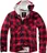 Brandit Lumberjacket Hooded červená/černá, 4XL