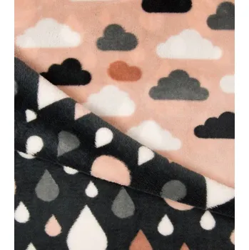 Látka metráž fleece cuddle oboustranný mraky růžové | RTex
