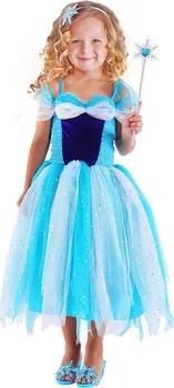 Karnevalový kostým Rappa Dětský kostým princezna s čelenkou a vločkou modrý