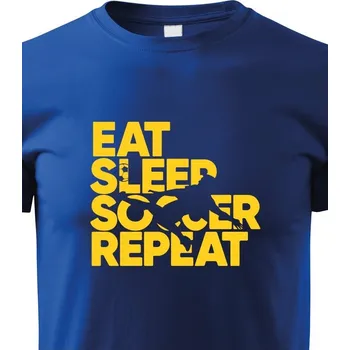 Chlapecké tričko Dětské tričko - Fotbal eat, sleep, soccer, repeat, Barva Modrá, Velikost 158 cm/12 roků, Canvas Dětské tričko Bezvatriko.cz 1560