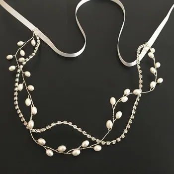 Souprava šperků B-TOP Perlová čelenka do vlasů s kamínky Druh barvy: Zlatá