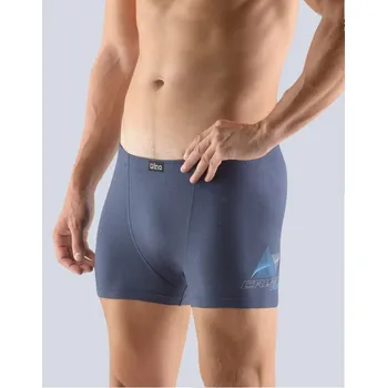 Boxerky GINA pánské boxerky s kratší nohavičkou, kratší nohavička, šité, s potiskem 173083P-1 lékořice dunaj 58/60